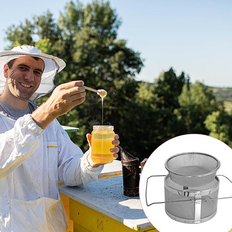 Stainless Steel Bees Keeping Strainer With Double Mesh Pure Honeys Extraction Washable And Long lastingly Construction