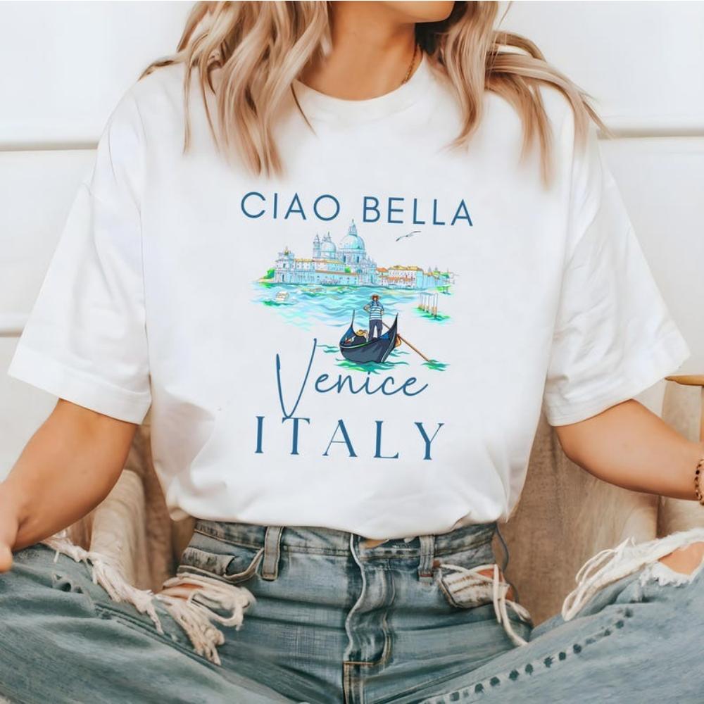 

ciao Bella Italy T-shirt Women s Vacation Travel T-shirt Durable Plus-size Casual T-shirt Holiday Activity Accessories Wear M