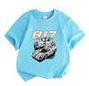 Kids Boys Girls Crew Neck Short Sleeve 100% Cotton T-Shirt, Classic Retro Racing Car 917 Pattern Print Casual Soft Tee for Children Daily Wear Street