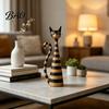 Thoughtful Gifts for Cat Owners Vintage & Lady Resin Sculpture, Artistic Striped Statues, Sculptures Elegant Polka Dot Ornament, Housewarming
