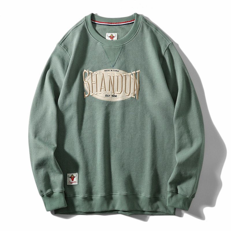 Heavy Sweater Spring and Autumn American High Street Men's Embroidery