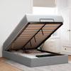 VidaXL Ottoman Bed Frame with Light Grey Mattress 120x190 Cm Fabric, Bed Frame, Upholstered Bed Frame, Bed Frame 3311092