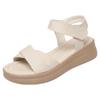 All Match Bequeme Flache Plateau Schuhe Damen Dicke Sohle Sandalen 2025 Sommer Lässige Weiche Leder Sandalen Schwarz