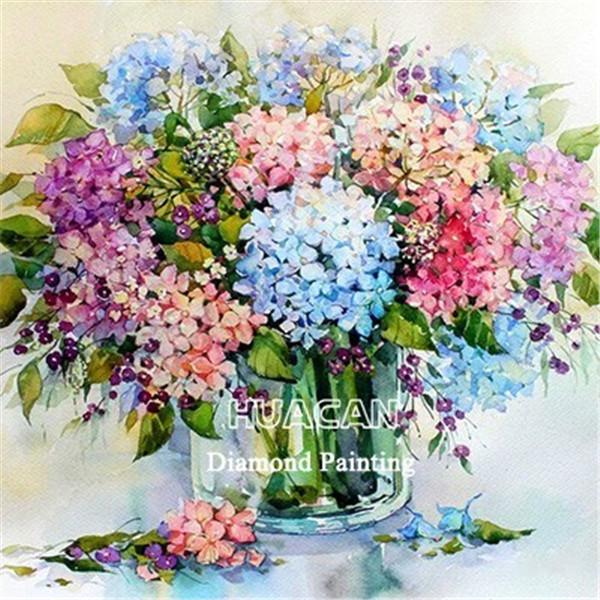 Huacan DIY Diamond Painting Square Flower New Diamond Embroidery 2019 Plant Crystal Mosaic