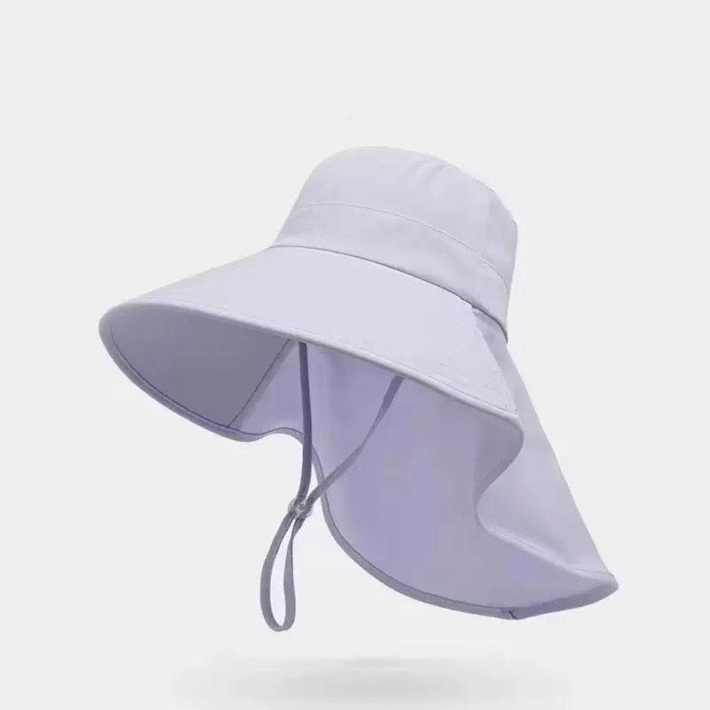 

Wide Brim Shawl Sun Hat Women Anti-UV Hiking Fisherman Cap Spring Summer Solid Beach Hat Foldable Outdoor Travel Sun Hat Korean фіолетовий