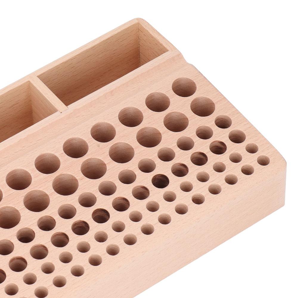 98 Holes Leather Tool Holder 3 Slots Leathercraft Storage Organizer Wooden Tool Rack For DIY