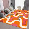 Orange Large Area Carpets for Living Room Nordic Abstract Style Decoration Bedroom Rug Non-slip Washable Lounge Sofa Side Mat