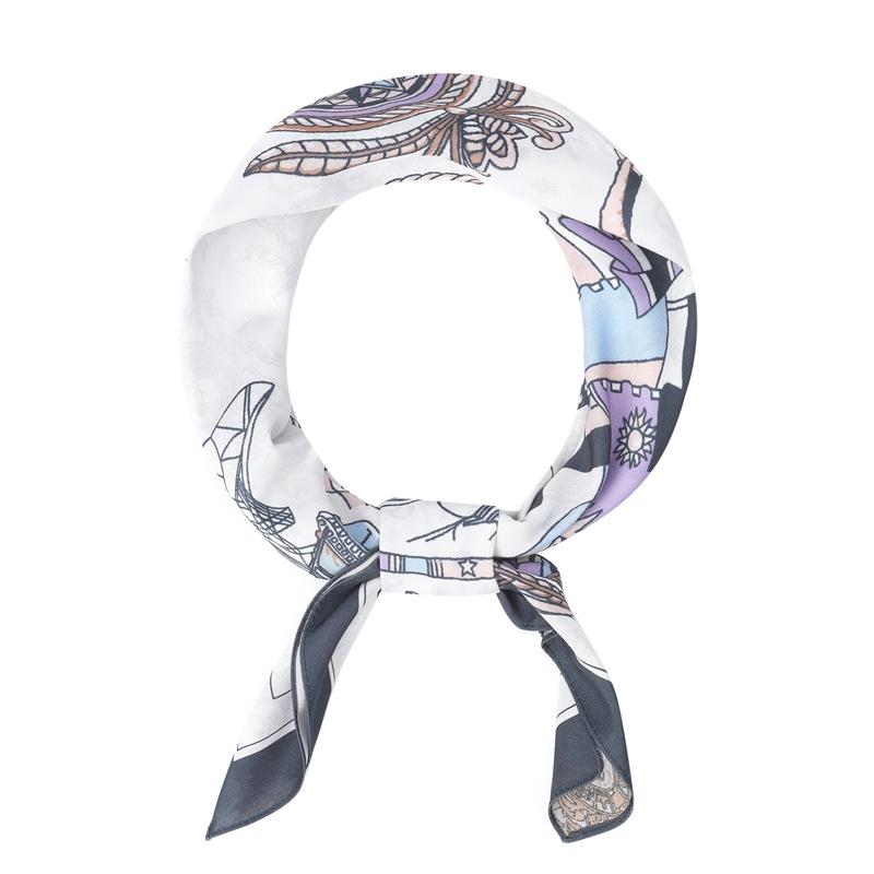 Zhonggao Youpin 2025 new spring, summer and autumn thin headscarf double-sided printed silk scarf square scarf