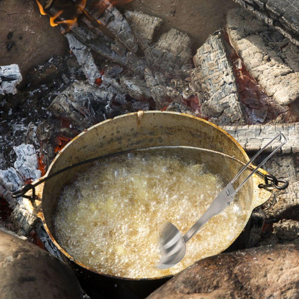 Folding Slotted Spoon Outdoor Tool Kitchen Tool Folding Spoon Foldable Spoon Colander Soup Ladle