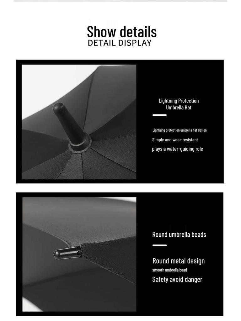 Extra Large Windproof Golf Umbrella with Long Handle, Sun Protection, and Customizable Logo