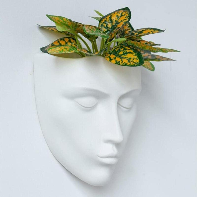 Wandmontierter Gesichtskrug Handgefertigter Keramik-Blumentopf Für Innen- und Außendekoration Platzsparender Entwurf