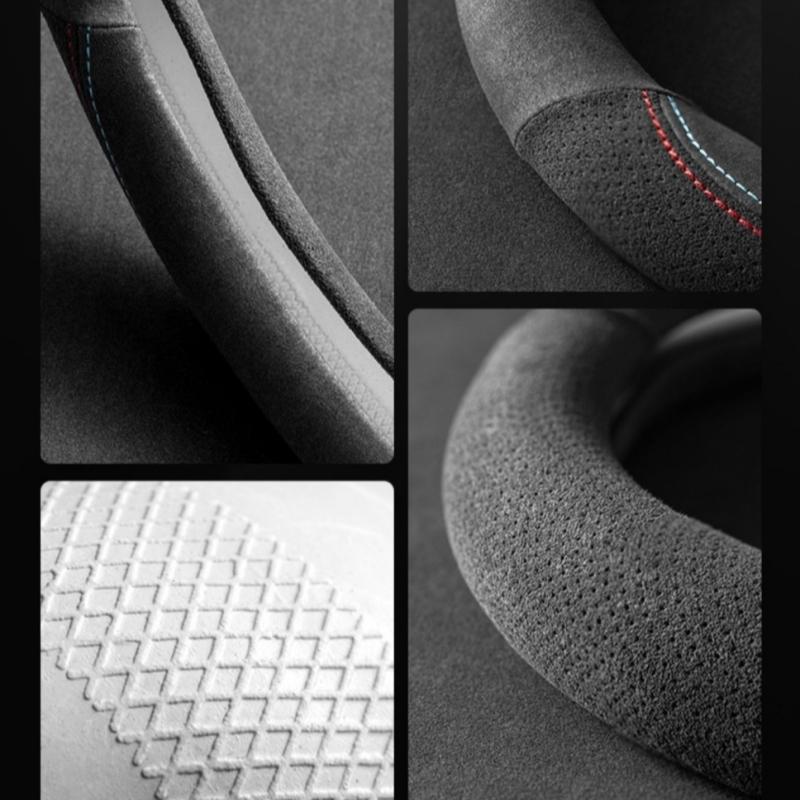Luxury Faux Fur Steering Wheel Cover - Ultra-Thin, Sweat-Absorbent & Breathable with Non-Slip Grip & Inner Ring, All-Season Use