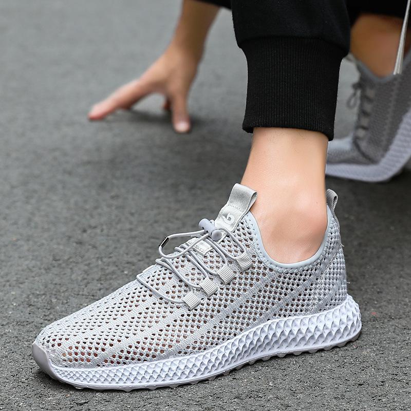 

22 mesh spring and summer breathable fly-woven mesh shoes sports shoes trendy hollow-soled casual shoes middle school students running shoes 44