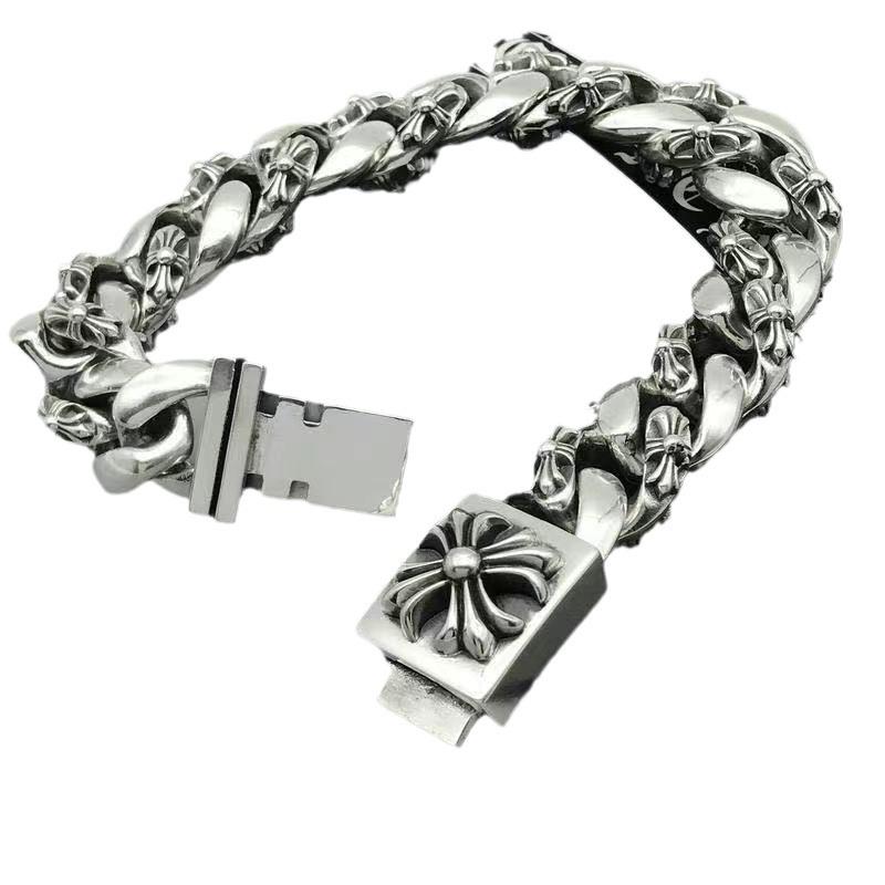 New Cross Bracelet Quan Zhilong Same Style Retro Dominance Coarse Cross Flower Bracelet for Men