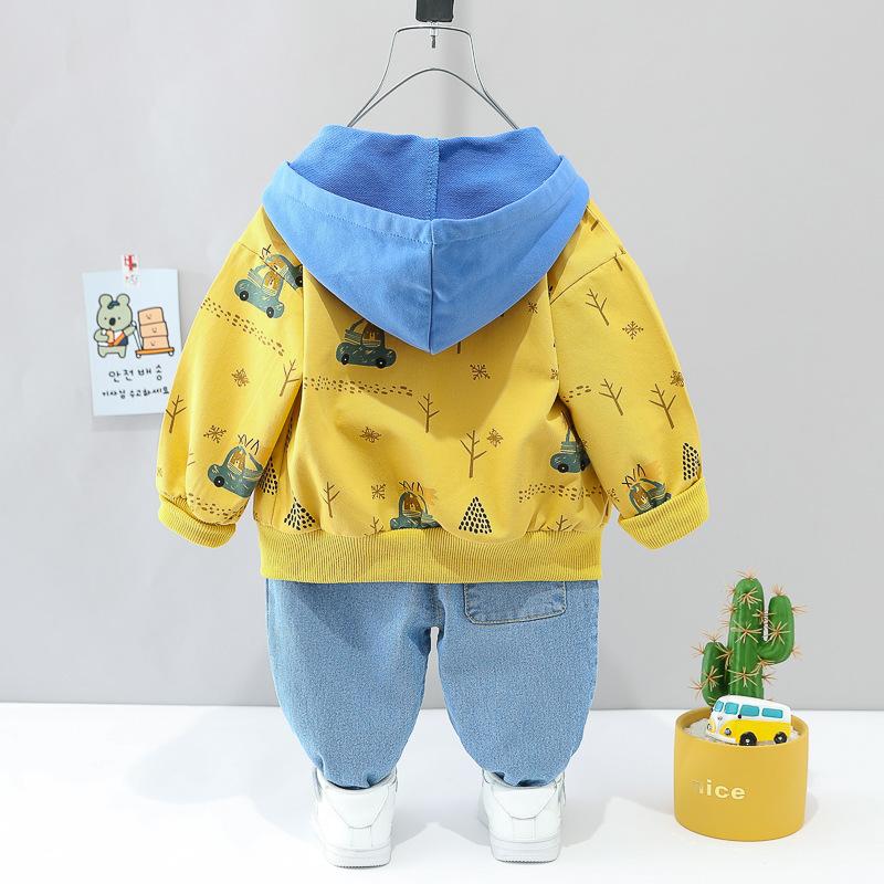 Autumn Fashion Cute Car Baby Suit Boys Girls Long Sleeved Striped Children's Sports Suit