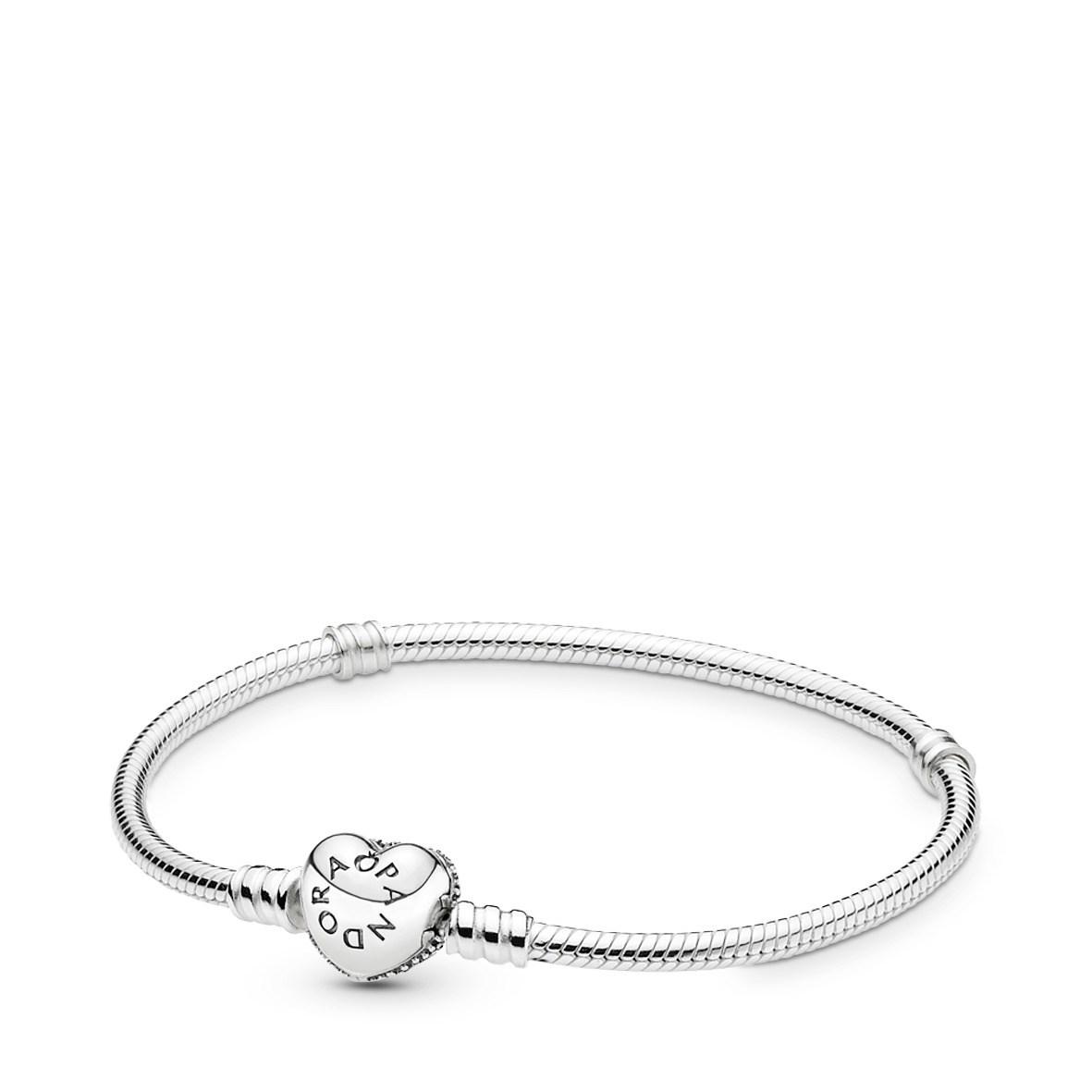 

Pandora Pavé Heart Clasp Bracelet 590727CZ-22cm