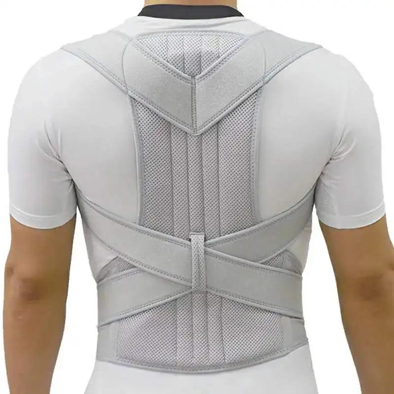 

Adjustable Back Posture Corrector Clavicle Spine Back Pain Relief Support Sports Reshape Your Body Upper and Lower XL светло-серый