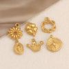 3PCS Cute Tulip Flower/Bow/Four Leaf Clover Charms for Jewelry Making Stainless Steel Star Pendant DIY Bracelet Necklace Earring