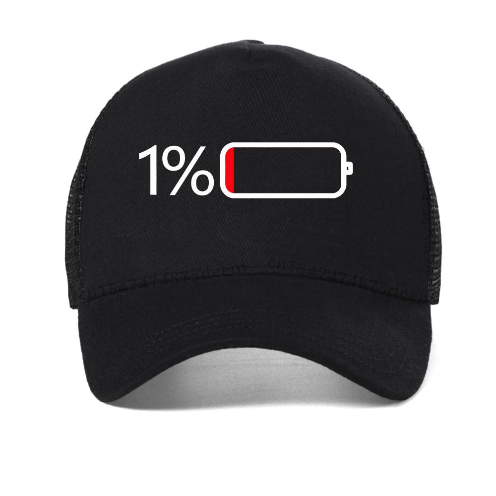 Battery Low Print Baseball Cap for Women Casual Summer Breathable Snapback Hat Outdoor Sun Mesh Trucker Hats Adjustable Hats