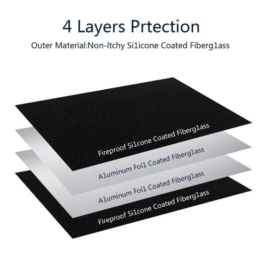 Square Fire Safe Storage Pouch High Temperature Resistant File Envelope Holder  Passport