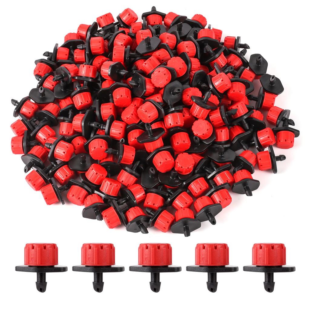 100Pcs Adjustable 4/7mm Micro Nozzles 8 Hole Dripper Emitter Watering Sprinkler Anti-Clogging For Flower Vegetable Irrigation
