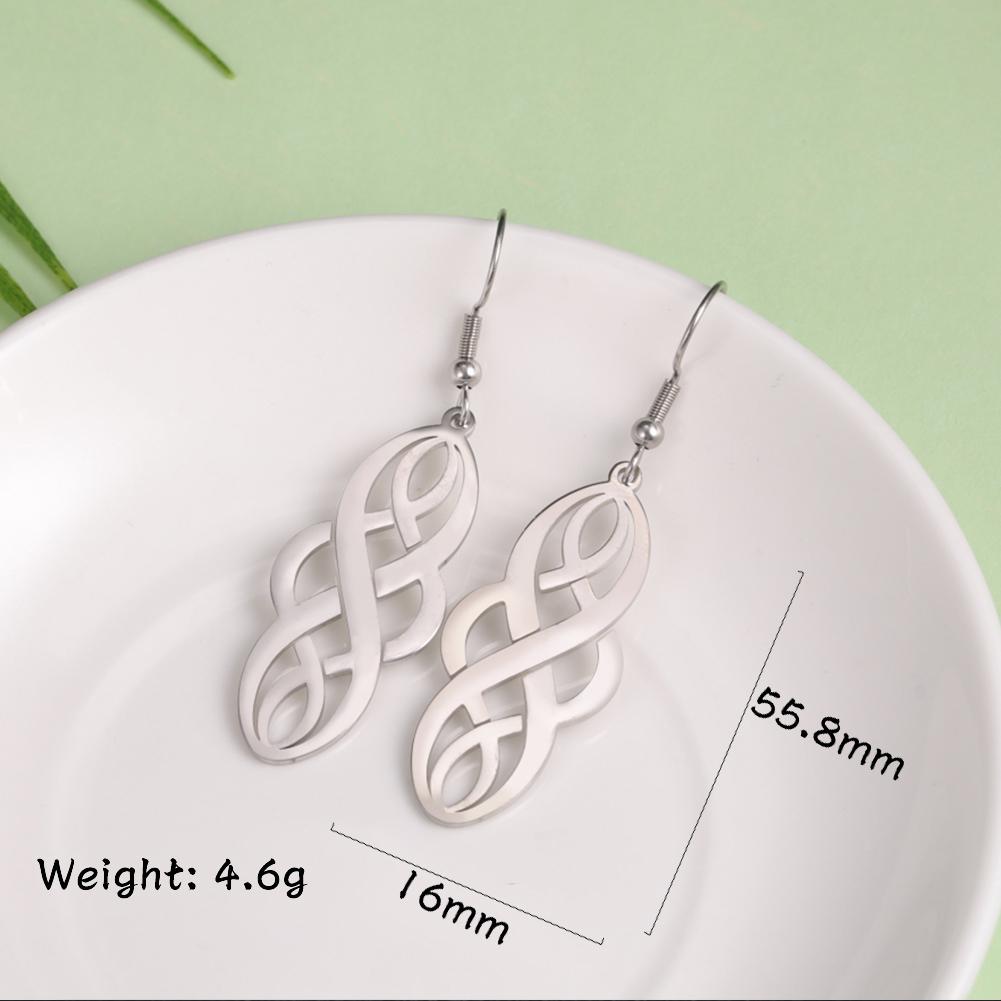 LIKGREAT Stainless Steel Celtic Infinity Knot Dangle Earrings for Women Lady Elegant Hook Charms Good Luck Jewelry New Year Gift
