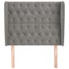 vidaXL Kopfteil mit Ohren Hellgrau 103x23x118/128 cm Samt