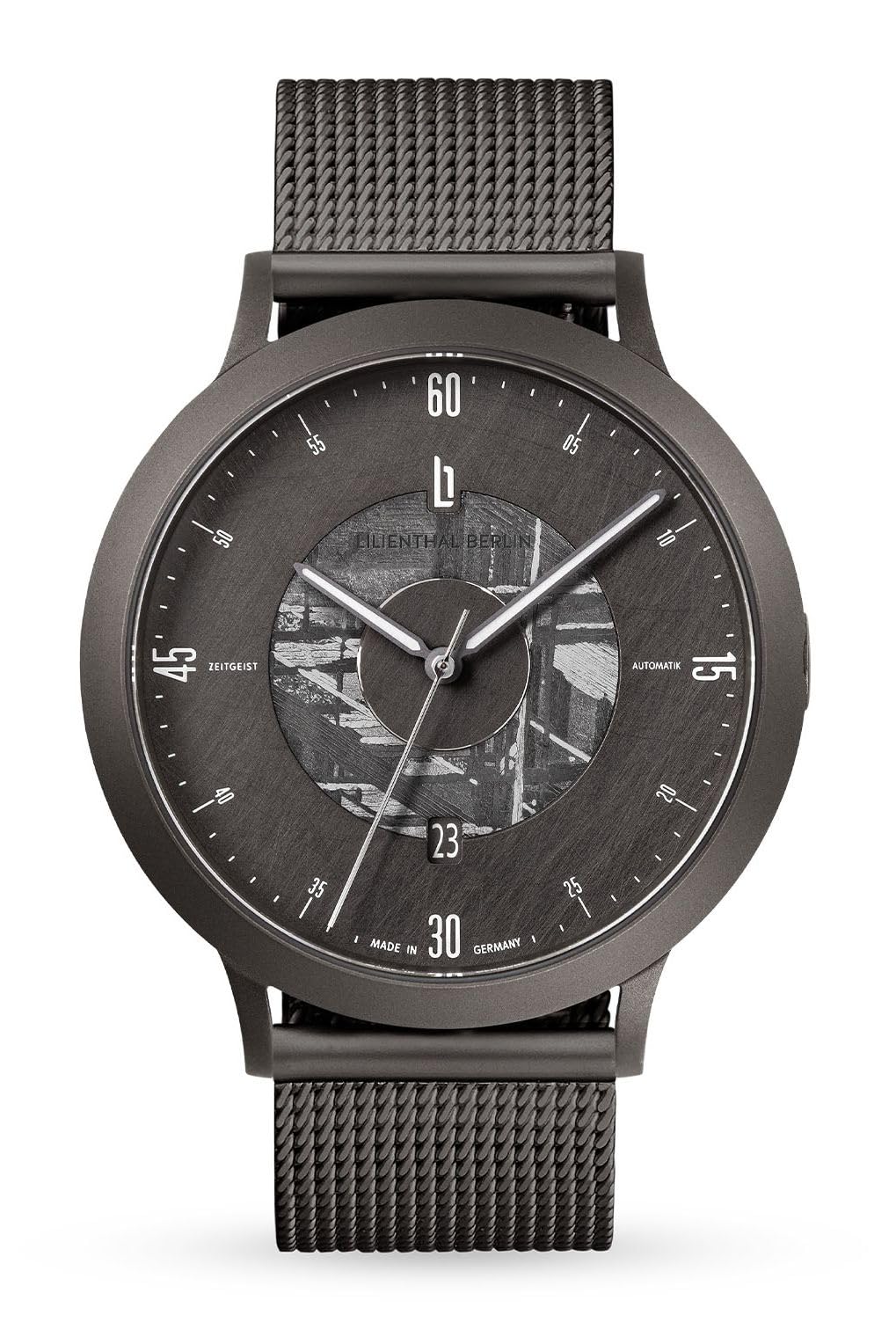 

Lilienthal Berlin Automatic Mechanical Skeleton Limited Made in [Lilienthal Berlin] Watch, Date, Meteorite, Back, Edition, Germany, Z01-LE-MTR-B023F сірий колір