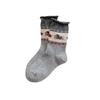 YOUJIAXIU Women's Wool Warmth Fair Isle Mid-Calf Socks - Thickened Plus Velvet, Cute Puppy Design for Autumn/Winter