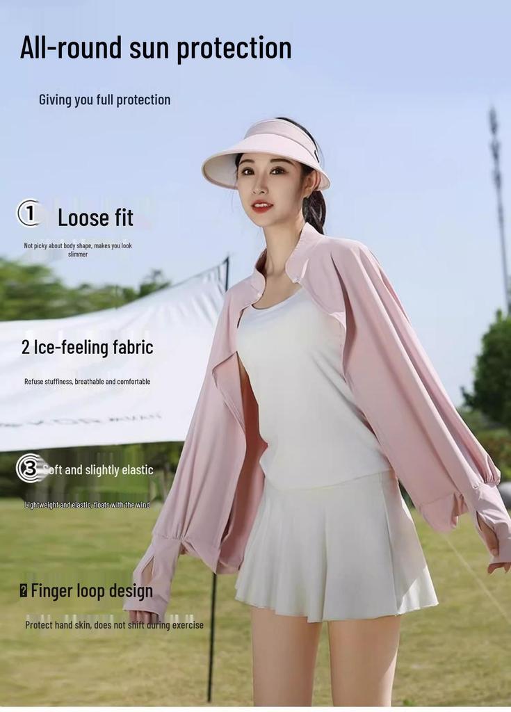 Women's Summer Sunshade Ice Silk Shawl Cape with Breathable Loose Sleeves