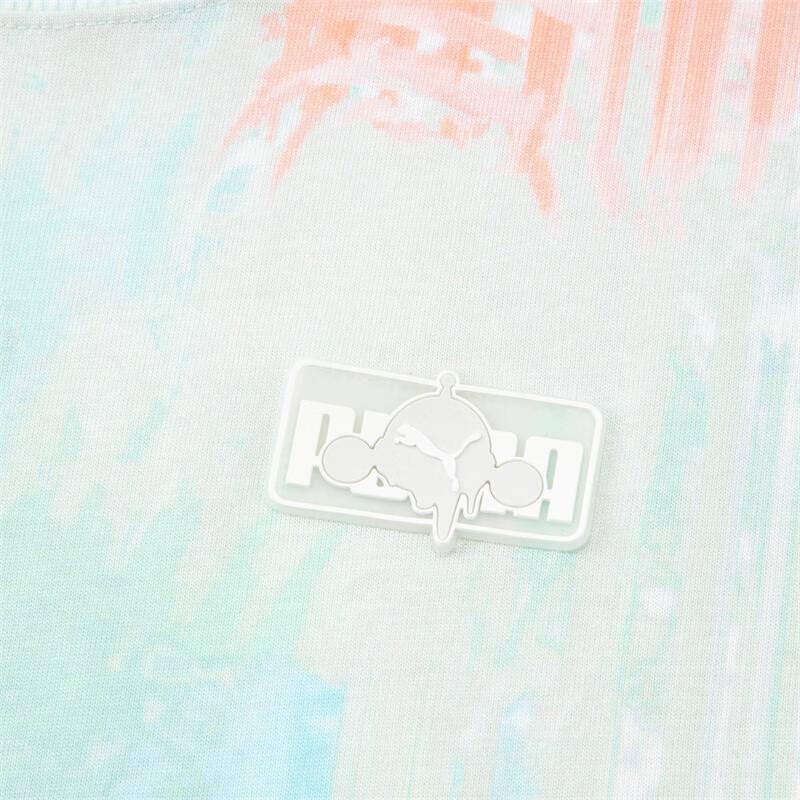 Puma X Pop Mart Collaboration Loose Short Sleeve Breathable T-Shirt Women Tops White All-Over-Print 534819-99