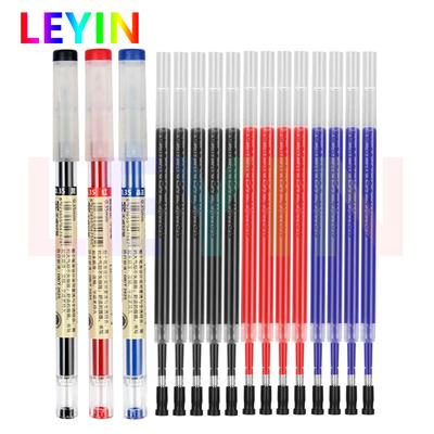 11 Pezzi/Lotto 0.35mm Penna Gel Finanziaria Ultra Fine Ricariche Inchiostro Nero/Blu/Rosso Fusti Penna Gel Per Materiale Scolastico, Ufficio, Esami, Cancelleria