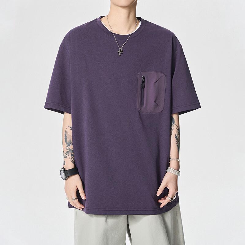 VUUG Men s Japanese-Korean Style Loose Fit Short Sleeve T-Shirt M