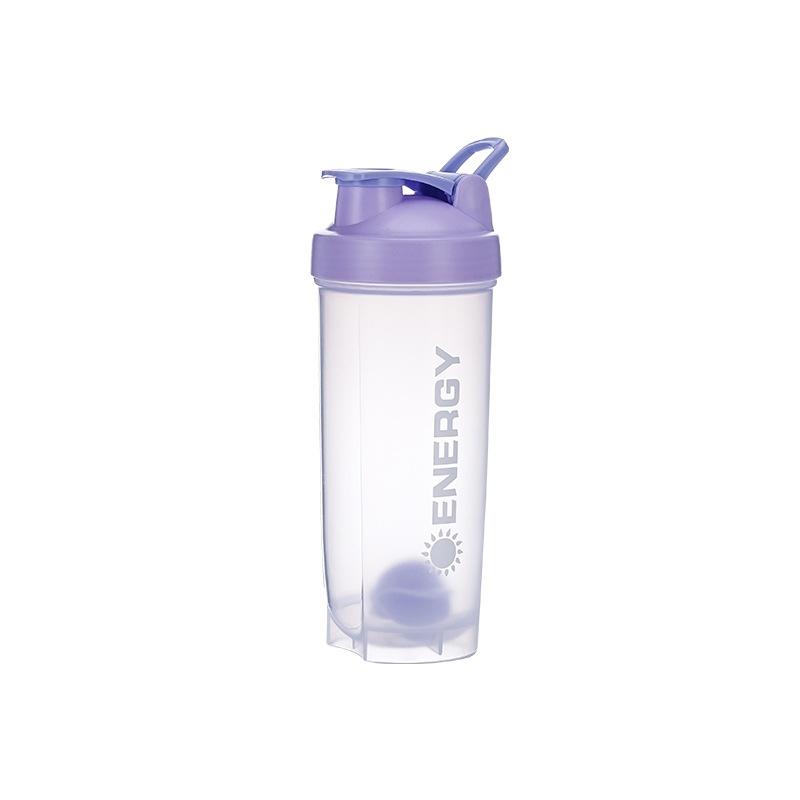 

Summer Large-capacity Shaker Cup Outdoor Fitness Milkshake Cup Student Sports Portable Stirring Ball Shock-resistant with Scale 0.5L фиолетовый