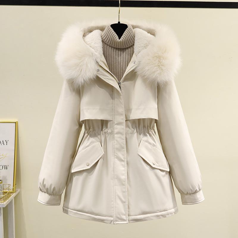 2023 winter new slim-fitting small Parker tooling cotton women's short fashion velvet thickened Parker cotton clothes