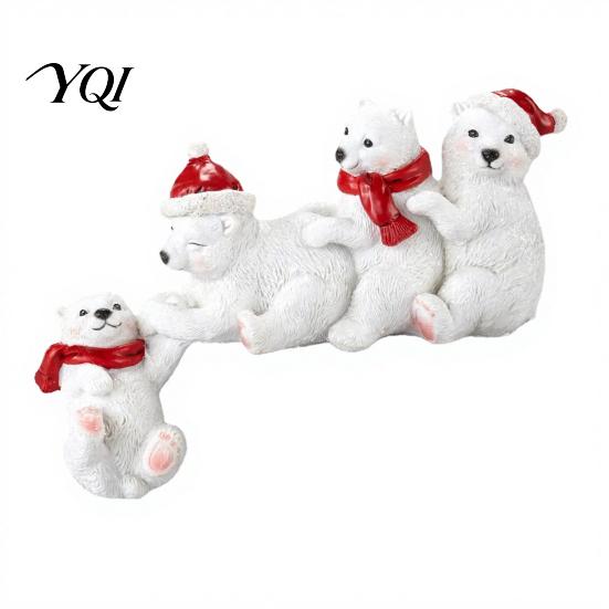 Resin Holiday Tabletop Figurines Christmas Table Edge Sitter Figurine, Tug of War Hanging Character Decor, Snowman Solid Ornaments Gnome Santa Corner