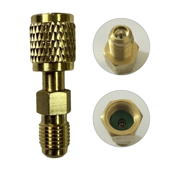 1/2Pcs R32 R454B Refrigerant Brass Adapter Rustproof Universal Easy To Install Gauge Hose Connector Reverse Thread Fitting