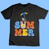 Summer Beach Chair Umbrella Graphic Black T-Shirt Vacation Holiday Tee Unisex T-Shirt