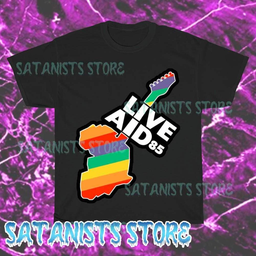 

New Live Aid July 1985 Men s Black T-shirt Funny Size S to 5XL XL