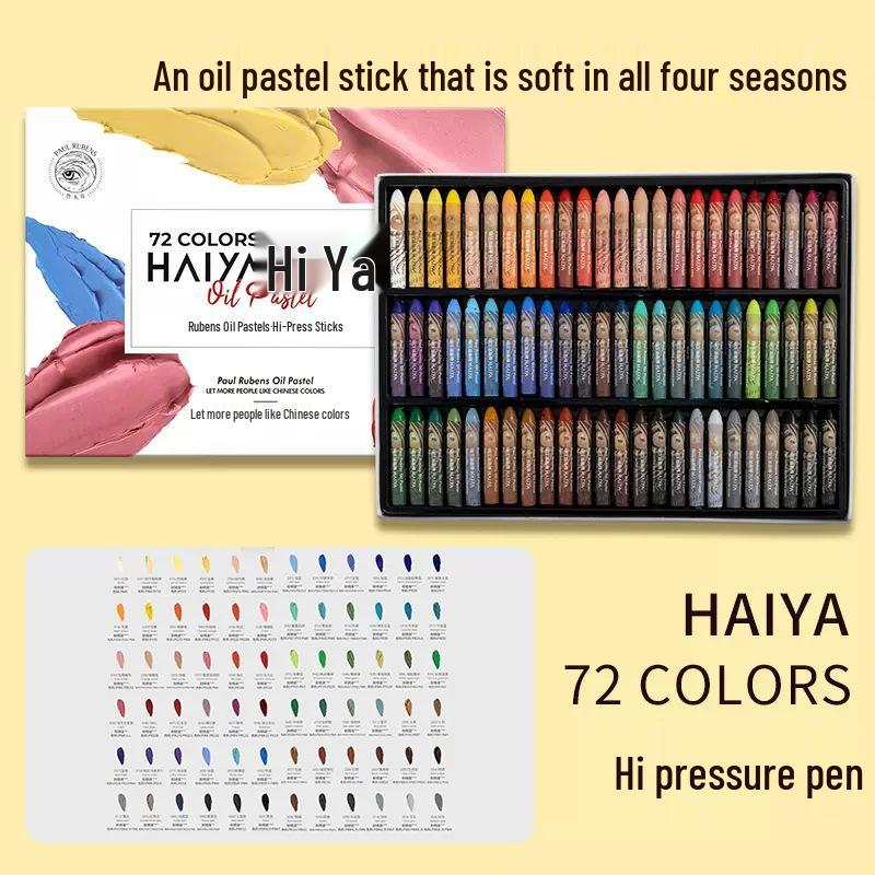 Rubens Hi-Press Super Zacht Oliepastel Set: Intense Kleur, Vlekkeloos - Verkrijgbaar in 24, 48, 72 Kleuren