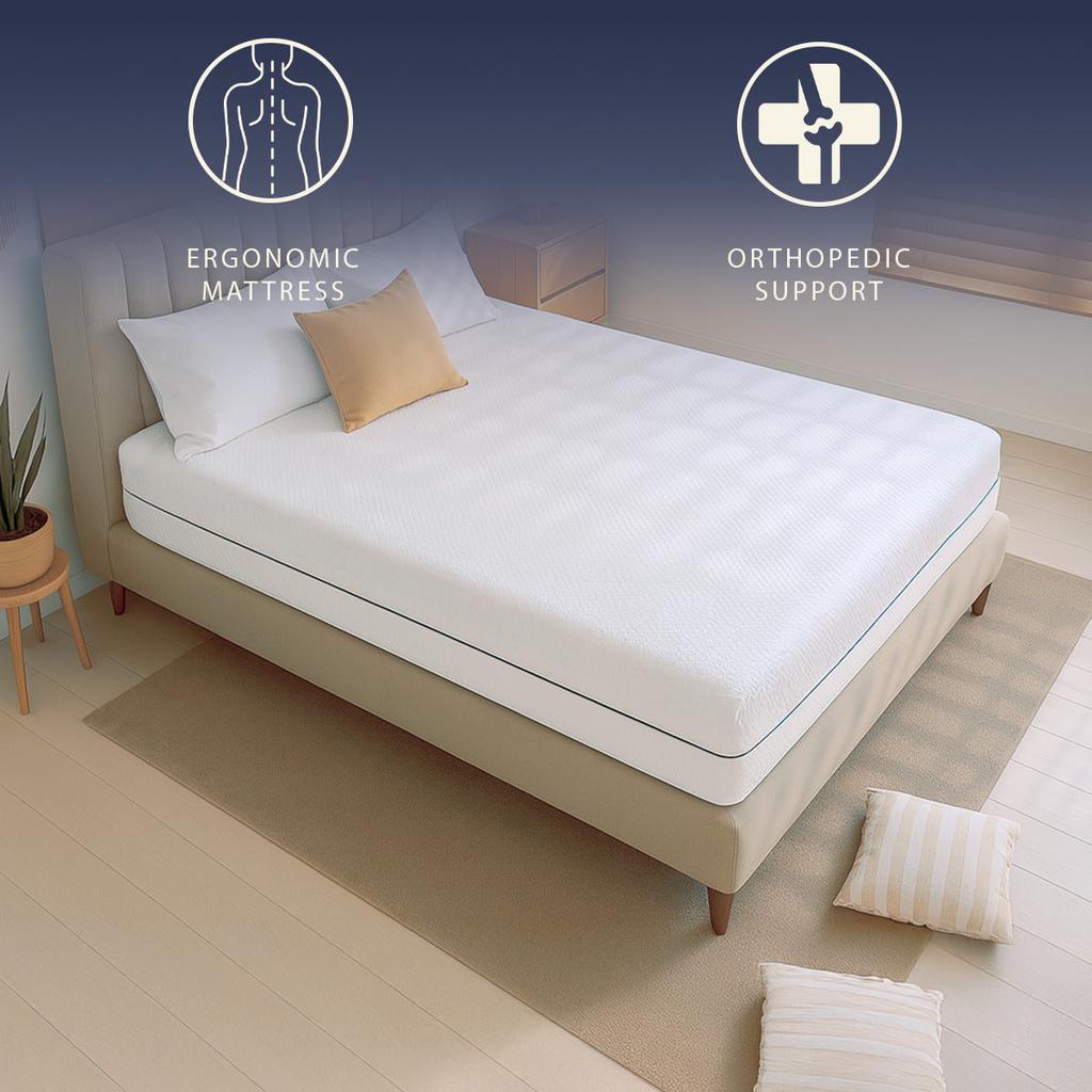 The White Stone Hypoallergenic Foam Mattress, Height 18 Cm | and Hypoallergenic
