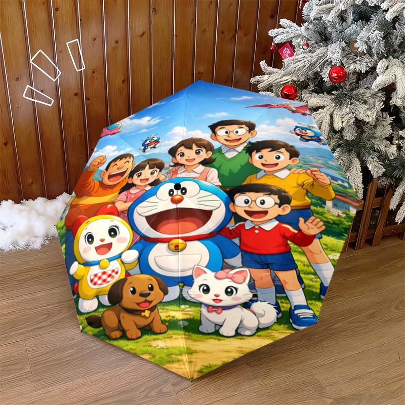1PC Doraemon  Automatic Umbrella - Suitable Travel Outdoor Portable Umbrella Birthday Gift Daily Essentials