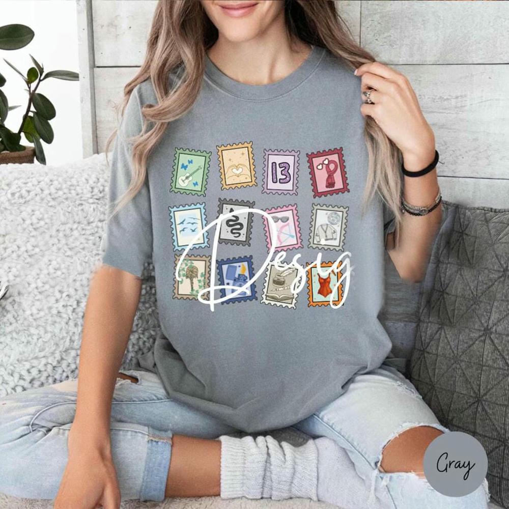 Women Casual Music Stamps Unisex Shirt For Music Fan Gift Fantasy Funny Cute Album Symbols Tshirt Outfit Book Tee Streetwear