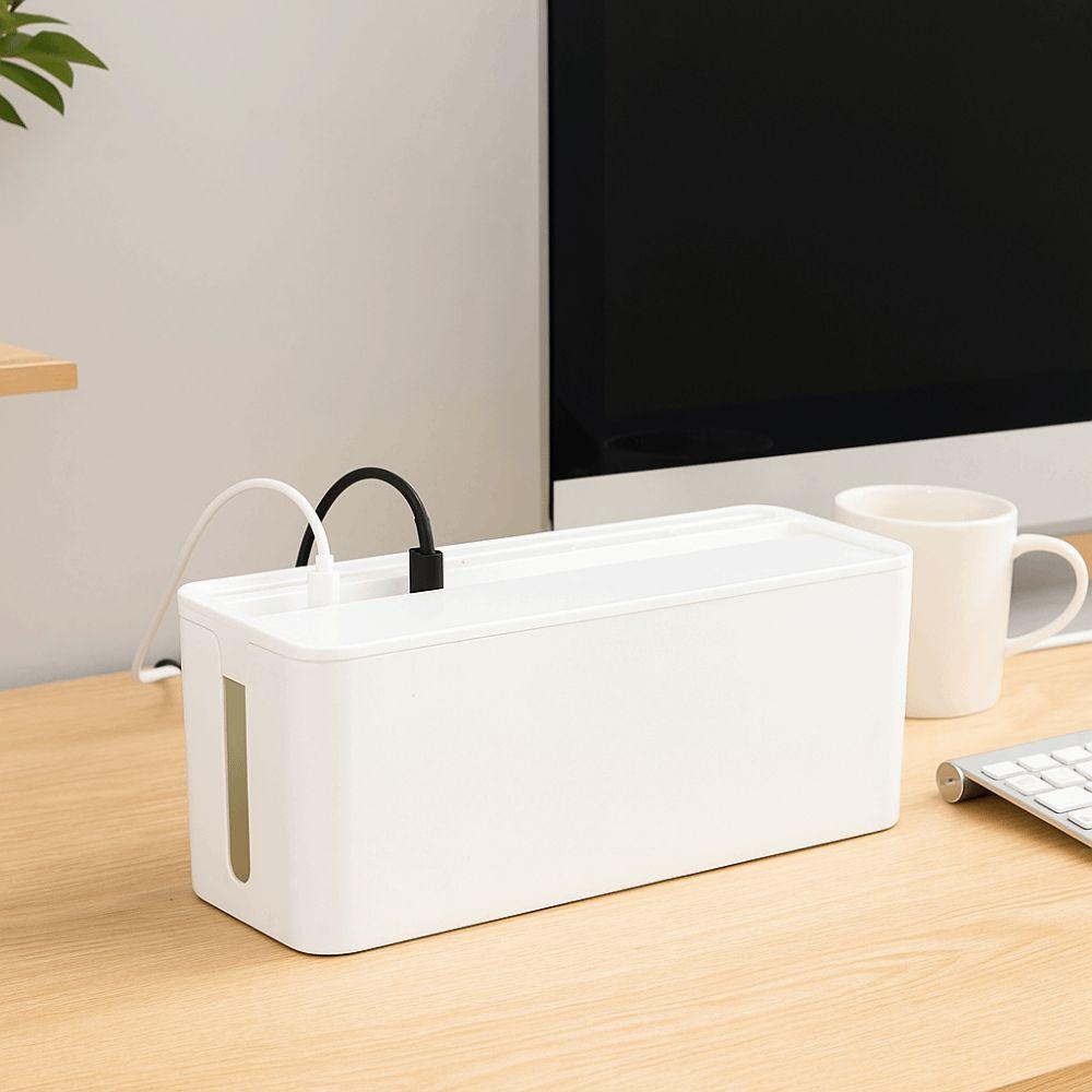 Storage Bin Desk Power Cable Box Plastic Power Wire Case Reusable Charger Socket Organizer  Charger
