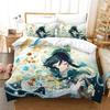 Anime Genshin Impact Paimon Bedding Set Duvet Cover Sheet Printed Bed Set Pillowcase Bed Full Queen King Size Comforter Bedroom