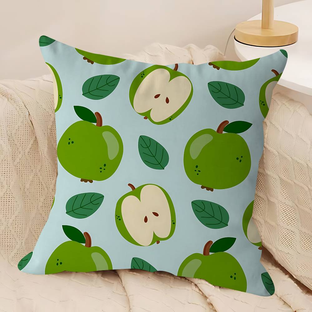 Cartoon Apple Simple Pillow Covers Cartoon Sofa Decorative Home Double-sided Printing Short Plush Cute Cushion Cover