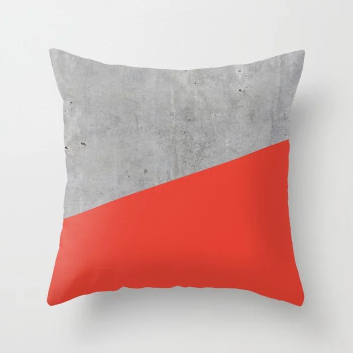 New Red Plaid Printed Pillowcase Home Fabric Sofa Pillow Cushion Cover