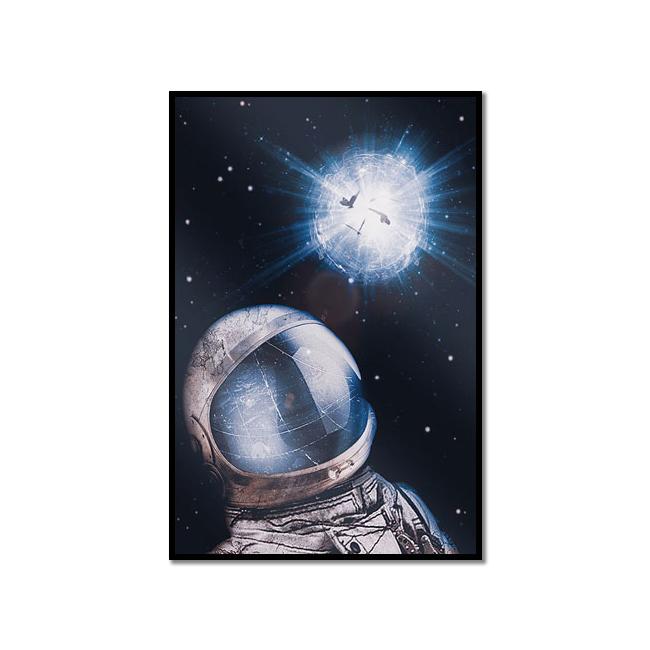 Astronaut Galaxies Wall Art Poster Moon Earth Cyberpunk Sci Fi Mural Modern Home Decor Canvas Picture Print Living Room Decorate