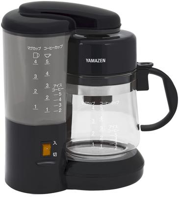 [Yamazen] Coffee Maker, 650ml, 5 Cups, Drip Type, Iced Coffee, Easy Operation, Heat Retention Function, Water Volume Scale, Compact, Black YCA-502(B)