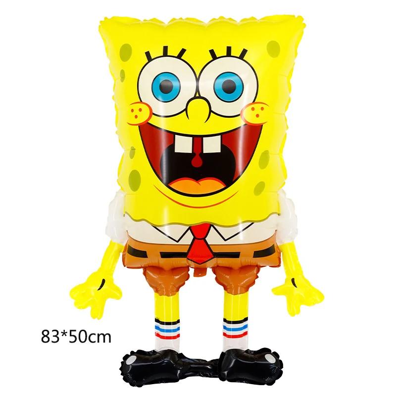 Sponge-Bob Birthday Party Decoration For Kids Toy Aluminum Foil Latex Balloon Cartoon Tableware Event Supplies Banner Backdrops